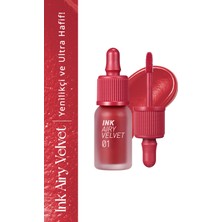 Peripera Uzun Süre Kalıcı ve Hafif Formüllü, Kadife Bitişli Tint Peripera Ink Airy Velvet (1 Hotspot Red)