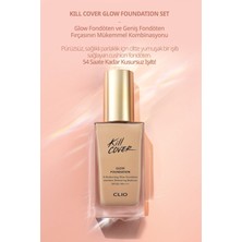 Clio Yoğun Işıltı Sunan Fondöten+Fırça Seti Clio Kill Cover Glow Foundation Set(3.5 Vanilla) SPF50+PA++++