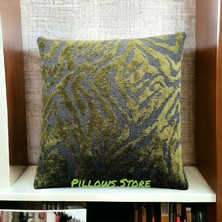 Pillows Store Zebra Desenli Koyu Yeşil Kırlent Kılıfı 45CM*45CM