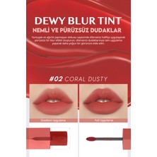 Clio Blur Efekti Veren, Nemlendirici, Hafif Dokulu Tint Clio Dewy Blur Tint (02 Coral Dusty)