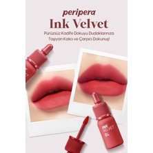 Peripera Yüksek Pigmentli, Kadife Görünümlü, Gün Boyu Kalıcı Tint Peripera Ink Velvet (4 Vitality Coral)