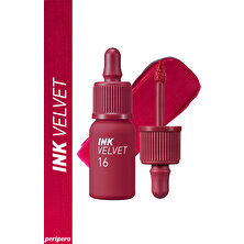 Peripera Yüksek Pigmentli, Kadife Görünümlü, Gün Boyu Kalıcı Tint Peripera Ink Velvet (16 Heart Fuchsia Pink)