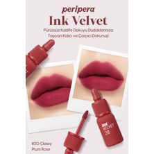 Peripera Yüksek Pigmentli, Kadife Görünümlü, Gün Boyu Kalıcı Tint Peripera Ink Velvet (20 Classy Plum Rose)