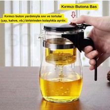 Mediterian Cam Bambum - Boroslikat Cam Süzgeçli Demlik - Teapot 900 ml 0 - 349 ml Siyah