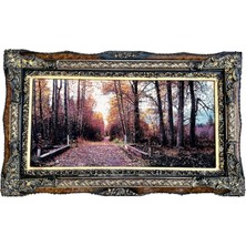 Hasyılmaz Sonbaharın Yolculuğu Adlı Iran Tebriz Halı Tablo 126X76CM - Duvar Halı Kilim Tablo