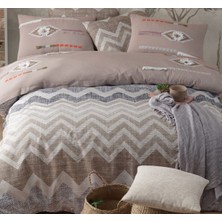 Cozyy Life Çift Kişilik Nevresim Takımı - Kolay Ütülenir - Nakışlı - Bej - Kutulu - 6 Parça