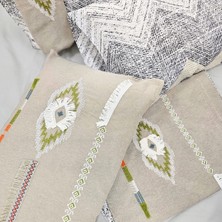 Cozyy Life Çift Kişilik Nevresim Takımı - Kolay Ütülenir - Nakışlı - Bej - Kutulu - 6 Parça