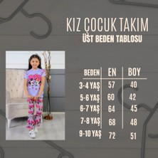 Alka Butik Kız Çocuk Mickey Baskılı Fırfırlı Kol Ispanyol Paça Taytlı 2'li Takım (3-10 Yaş)