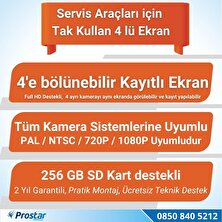 Navistar 10 Inç Dörde Bölünebilir Kayıtlı 256 GB Destekli Monitör