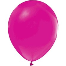 Parti Furyası Fuşya 10 Adet  lateks Helyum Uyumlu Balon+Fuşya Balon Doğum Günü Parti Süsleme Helyum Uyumlu