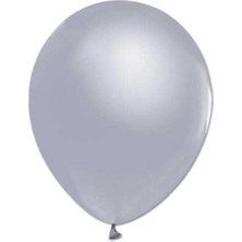 Parti Furyası Gümüş 10 Adet  metalik Helyum Uyumlu Gümüş  Balon+Gümüş Parlak  Balon Doğum Günü Parti Süsleme Helyum Uyumlu