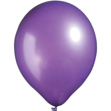 Parti Furyası Mor 10 Adet  metalik Helyum Uyumlu Mor Balon+Mor Parlak  Balon Doğum Günü Parti Süsleme Helyum Uyumlu