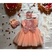 Neat Kids Kız Bebek Mevlüt Takımı Tütülü Payetli Elbise Baby Shower Doğum Günü Özel Gün Set 4 Parça