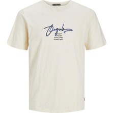 Jack & Jones Joraruba Brandıng Tee Ss Crew Neck 12255452 Krem