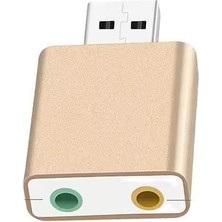 Primex PX-5019 7.1 Sanal USB Ses Kartı, Gold Metal USB Ses Kartı Çevirici, USB To Ses Dönüştürücü