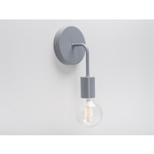 Riolight  Vintage,rustik,retro,modern Gri 1XE27 Duylu Metal Duvar Aplik