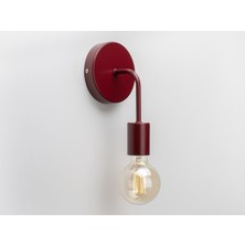 Riolight  Vintage,rustik,retro,modern Bordo 1XE27 Duylu Metal Duvar Aplik