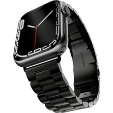 FirstModel Apple Watch Paslanmaz Çelik Kordon (42mm / 44mm / 45mm / 49mm /SE/ Ultra Uyumlu) Siyah