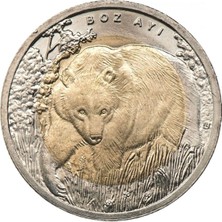 3Alp Koleksiyon 3ALP Koleksiyon, Boz Ayı 1 Lira 2011, Darphane Hatıra Bimetal Para, Hayvanlar Serisi, Çil