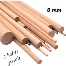 Ncy Home Ahşap Balsa Çubuk Kavela Yivsiz Kayın 8 mm  150-155  cm 10 Adet