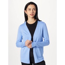 T Guel Kadın Açık Mavi Örme Düz Hırka