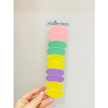 Uras Desing 10 Adet Pastel Renkler Cıt Cıt Set  Kolej Toka