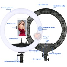 Somic Döküm Ayaklı 21 Inç Ring Light Kumandalı LED 54 cm 21 Inch Influencer Kuaför Makyaj Işığı Çantalı