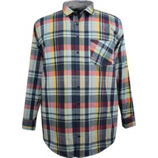 Maruf Shop Erkek Büyük Beden 118-131 Kilo Arası Için Uygun Pamuklu Uzun Kollu Oduncu Gömlek