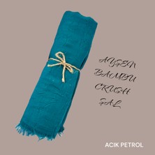 Ayşen Scarf Bambu Kraş Şal Acık Petrol