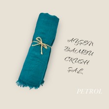 Ayşen Scarf Bambu Kraş Şal Petrol