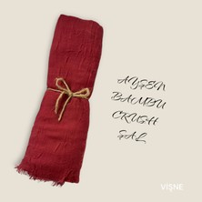 Ayşen Scarf Bambu Kraş Şal Vişne