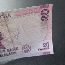 Escoines Koleksiyon 20 Kwacha Malavi Çil Eski Yabancı Kağıt Para