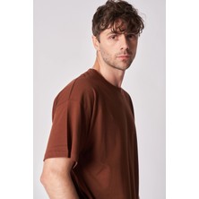 Defy'S Erkek %100 Pamuk Oversize Kısa Kollu Bisiklet Yaka Tişört