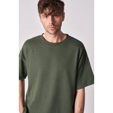 defy's Erkek Dokulu Oversize Bisiklet Yaka Kısa Kollu Tişört