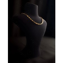 Sevgili Takı Dikdörtgen Zincirli Gold Choker Çelik Kolye | Choker Serisi