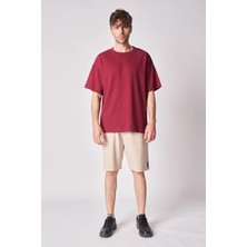 defy's Erkek Dokulu Oversize Bisiklet Yaka Kısa Kollu Tişört
