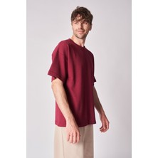 defy's Erkek Dokulu Oversize Bisiklet Yaka Kısa Kollu Tişört