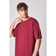 defy's Erkek Dokulu Oversize Bisiklet Yaka Kısa Kollu Tişört