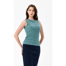 Pulur.co Çağla Bisiklet Yaka Kolsuz %95 Pamuklu Fitilli Kaşkorse Atlet Body