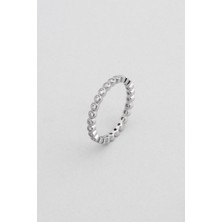 So CHIC Minimal 18 Ayar Beyaz Altın Kaplama Gümüş TamTur Yüzük