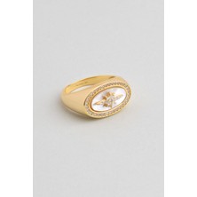 So CHIC Mirasın İzinde 18 Ayar Sarı Altın Kaplama Gümüş Yıldız Yüzük