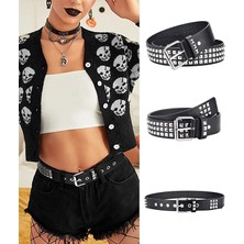 DÜKKAN DESİGN DERİ ZIMBALI PUNK KEMER