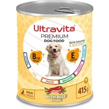 Ultravita Premium Yüksek Proteinli Sığır Etli Konserve Yaş Köpek Maması 415GRX6 Adet