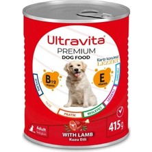 Ultravita Premium Yüksek Proteinli Kuzu Etli Konserve Yaş Köpek Maması 415GRX6 Adet