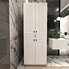 Yıldız Elegance Panjur Kapaklı Kurutma ve Çamaşır Makınesı Dolabı Luxe Mat Beyaz