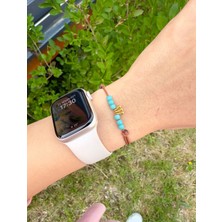 Atelier Çağla Doğal Turkuaz Taşlı Kahverengi Çan Bileklik