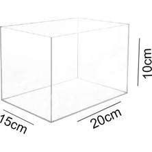 Trend Pleksi Şeffaf Kapaklı Çok Amaçlı Saklama Kutusu (20CM x 15CM x 10CM)