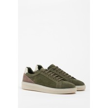 Galliano Shoes Portofino  Deri Haki Taupe Süet Kauçuk Taban Sneaker