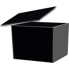 Trend Pleksi Siyah Kapaklı Çok Amaçlı Saklama Kutusu (15CM x 10CM x 10CM)