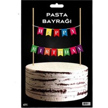 Mum Happy Birthday Renkli Pasta Bayrağı